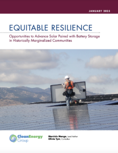 Equitable Resilience: Opportunities to Advance Solar Paired with Battery Storage in Historically Marginalized Communities